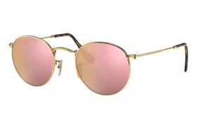 Oculos Sol Round 3447 Dourado Lt Rosê Espelhado - Original Miami Sun