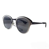 Óculos Sol Triton Feminino Redondo Preto Detalhe Prata S3006 Óculos Sol Triton Feminino Redondo Preto Detalhe Prata S3006