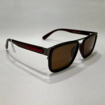 Oculos solar 13ree masculino sport polarizado marrom quadrado