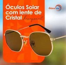 Óculos solar com lente de cristal unisex