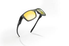 Óculos Solar Esportivo Classic Black Matte Harvest Polarizado - Lente Nylon Amarelo Espelhada