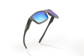 Óculos Solar Esportivo Classic Space Gray Polarizado - Lente Nylon Azul Espelhada