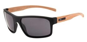 Óculos Solar Hb Overkill 10100280261001 Preto Fosco Madeira Lente Cinza