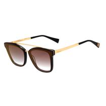 Óculos Solar Hickmann Hi9081 A01 Preto Brilho Lente Marrom Degradê Espelhada