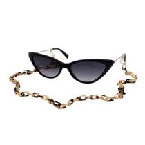 Óculos Solar Hickmann Magnolia 2 Hi90038 A01 Preto Brilho Lente Cinza Degradê