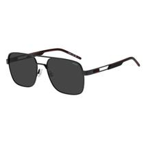 Óculos Solar Hugo Hg1384/s 003 57 Preto Fosco Lente Cinza