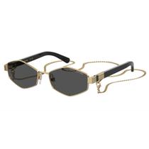 Óculos Solar Marc Jacobs 496/s J5g 55 Dourado Brilho Lente Cinza Óculos Solar Marc Jacobs 496/s J5g 55 Dourado Brilho Lente Cinza