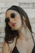 Óculos Solar Maresia Dourado com Lentes Preta - Al Mare - ÓR Eyewear - Proteção UV 400