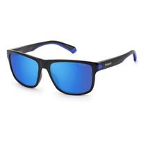 Óculos Solar Polaroid Pld2123/s D51 5x 57 Preto Brilho Lente Azul Espelhada Polarizada
