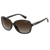 Óculos Solar Polaroid Pld4098/s 086la 58 Marrom Brilho Havana Lente Marrom Degradê Polarizada
