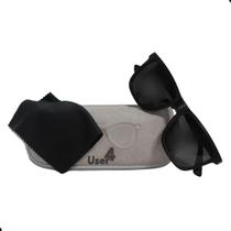 Oculos Solar Unisex Quadrado Preto Brilhante detalhe Vermelho User4 Oculos Solar Unisex Quadrado Preto Brilhante detalhe Vermelho User4