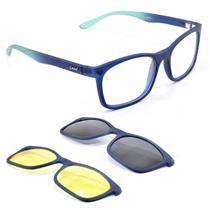 Oculos Sport Armação ClipOn Lente Solar E Amarela Smart 950