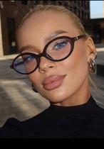 Óculos Transparente oval Moda Unisex Blogueira Tendencia