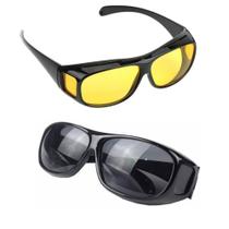 Oculos Visao Noturna Unissex 2 Und Dirigir Dia e Noite Protecao UV Polarizado Moto Carro - LEVA PRA CASA