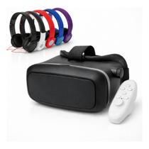 Óculos Vr Black Fone Ouvido Compatível C/ Todos Smartphones