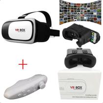 Óculos VR Box 3D Realidade Virtual Controle Bluetooth Para Jogos