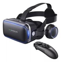 Óculos Vr Shinecon Realidade Virtual 3d Com Fone De Ouvido E Controle Cor Preto