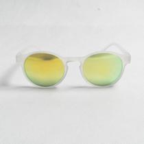 Óculos Yopp Redondinho Transparente Fosco E Lente Amarela