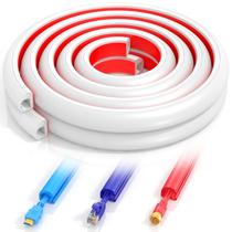 Ocultador de cabo de TV autoadesivo de 157 polegadas, gerenciamento de cabos flexíveis de áudio doméstico, pistas de cabos coaxiais RG6, ocultador de cabo HDMI, branco (4 m)