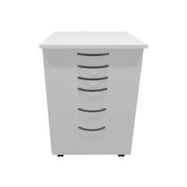 Odonto Kart com 5 gavetas em MDF na cor branco Odonto Kart com 5 gavetas em MDF na cor branco