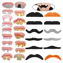Odowalker Kit de Dentes Falsos e Bigodes para Halloween Odowalker Kit de Dentes Falsos e Bigodes para Halloween