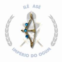 Ofá com 3 pedras - dourado c/ azul Ofá com 3 pedras - dourado c/ azul