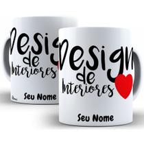 Oferta Imperdível Caneca Design De Interiores Personalizado Com Seu Nome Porcelana 325 Ml