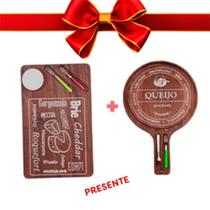 OFERTA KIT 2 Tábuas Madeira Frios e Queijos Rustico com pote e Tábua Premium Garfinhos, Cozinha, Pestiscos