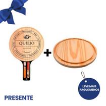 OFERTA KIT 2 Tábuas Madeira Redonda e Premium Natural para Frios e Queijos com 2 Garfinhos, Cozinha, Petiscos