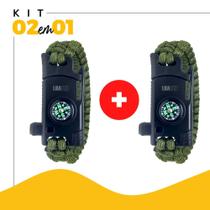 Oferta Kit 2 Un Pulseira Paracord De Sobrevivência - Luatek