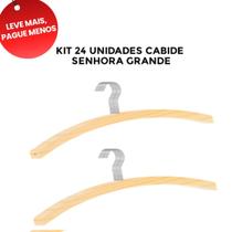 OFERTA KIT 24 Cabides Madeira Senhora Adulto 40cm Organização, Ganchos, Resistente, Blusas, Saias, Casacos, Armários, lavanderia, Closed