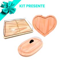 OFERTA KIT 3pçs Porta Frios Médio 21X16,5cm, Manteigueira e Tabua Coração de Madeira Natural, Acrílico, Cozinha, Petiscos, Queijos, Petiscos OFERTA KIT 3pçs Porta Frios Médio 21X16,5cm, Manteigueira e Tabua Coração de Madeira Natural, Acrílico, Cozinha, Petiscos, Queijos, Petiscos