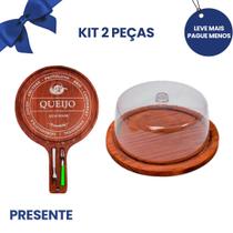 OFERTA KIT Tabua Premium Frios e Boleira Rustica de Madeira Mesa posta, Cozinha, Queijos, Frios e Petiscos