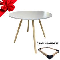 OFERTA Mesa de Madeira Redonda 90cm com Tampo Modelo Sophie, Estilosa GRÁTIS BANDEJA OFERTA Mesa de Madeira Redonda 90cm com Tampo Modelo Sophie, Estilosa GRÁTIS BANDEJA