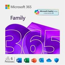 Office 365 12 meses Family 1 licença até 6 usuários 1TB one drive