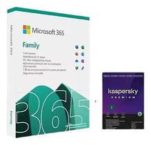 Office 365 Family 12 meses 6 usuários 1tb one drive cada e Kaspersky Antivírus Premium para 5 dispositivos Licença 12 meses