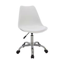 Office Luisa Branca Base Rodizio Cromada Rivatti Kit 2 Unid