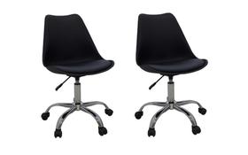 Office Luisa Preta Base Rodizio Cromada Rivatti Kit 2 Unid