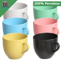 ogo 6 Xicaras de Café Chá Porcelana 170 ml sem pires Rosa Amarela Branco Preto Chicara Xicara