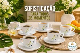 ogo 6 Xícaras de Vidro Tropical Lagoon 130ml Café Chá Cappuccino Branca Floral ogo 6 Xícaras de Vidro Tropical Lagoon 130ml Café Chá Cappuccino Branca Floral