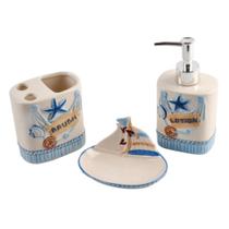 ogo de 3 peças em cerâmica 340ml L22,3xP20,8xA6,8cm cor azul ogo de 3 peças em cerâmica 340ml L22,3xP20,8xA6,8cm cor azul