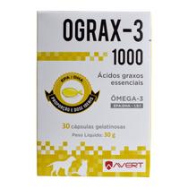 Ograx 3 1000 Ômega 3 Cães E Gatos 30 Cápsulas - Avert