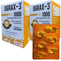 Ograx 3 1000 Suplemento Omega Acidos Graxos 60 Cápsulas Cães Gatos Avert