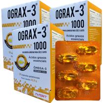 Ograx 3 1000 Suplemento Omega Acidos Graxos 90 Cápsulas Cães Gatos Avert
