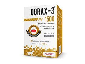 Ograx-3 1500 Suplemento Alimentar para Cães e Gatos Avert 63g 30 Cápsulas Gelatinosas