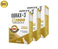 Ograx 3 1500 Suplemento alimentar para cães e gatos kit com 3 unidades - AVERT
