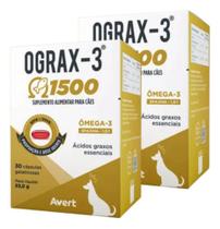 Ograx 3 1500mg Avert 30 Cápsulas Cachorros E Gatos Kit Com 2
