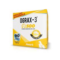 Ograx-3 500 Avert embalagem Econômica 90 cápsulas - Suplemento para Cães e Gatos