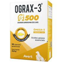 Ograx-3 500 suplemento para caes 30 capsulas avert