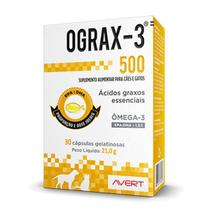 Ograx 3 500 Suplemento para Cães e Gatos 30 Caps Avert 21g